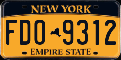 NY license plate FDO9312