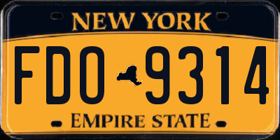 NY license plate FDO9314