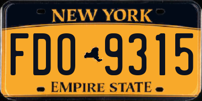 NY license plate FDO9315