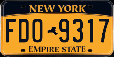 NY license plate FDO9317