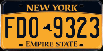 NY license plate FDO9323