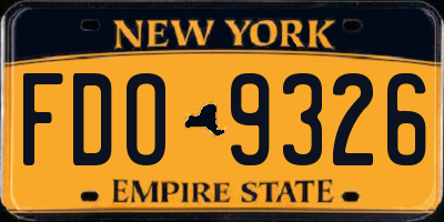 NY license plate FDO9326