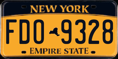 NY license plate FDO9328