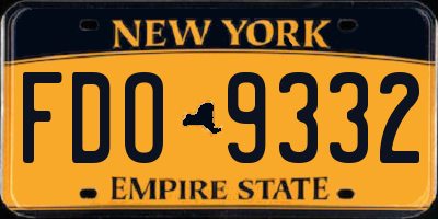 NY license plate FDO9332