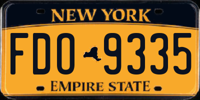 NY license plate FDO9335