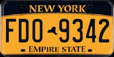 NY license plate FDO9342