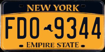 NY license plate FDO9344
