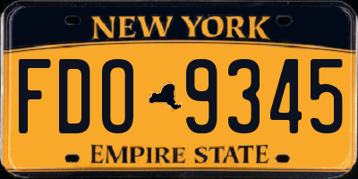 NY license plate FDO9345
