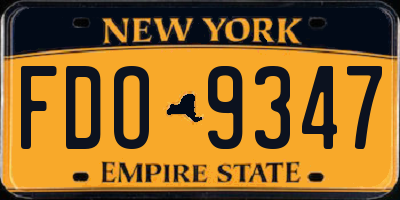 NY license plate FDO9347