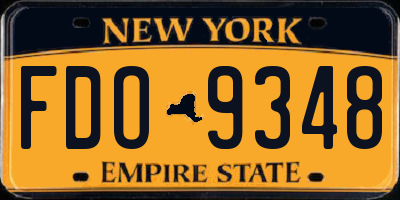 NY license plate FDO9348