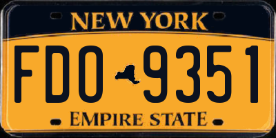 NY license plate FDO9351