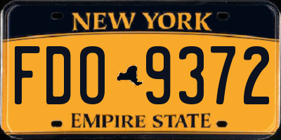 NY license plate FDO9372