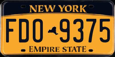 NY license plate FDO9375