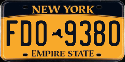 NY license plate FDO9380