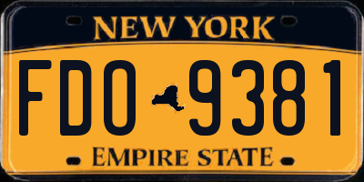NY license plate FDO9381