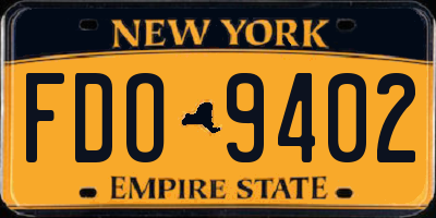 NY license plate FDO9402