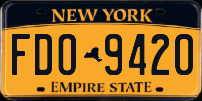 NY license plate FDO9420