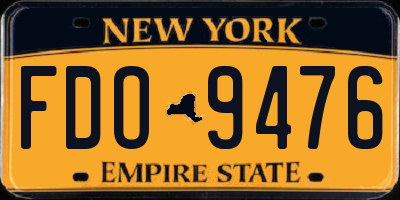 NY license plate FDO9476