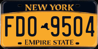 NY license plate FDO9504