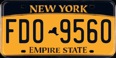 NY license plate FDO9560