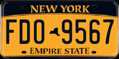 NY license plate FDO9567
