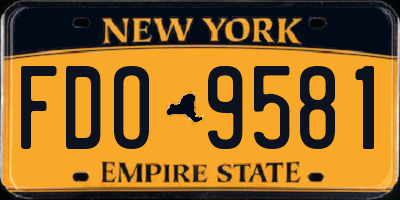 NY license plate FDO9581