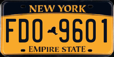 NY license plate FDO9601