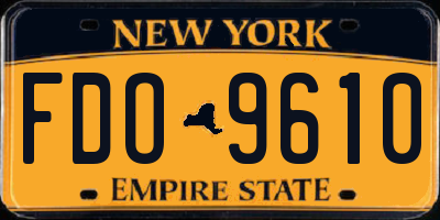 NY license plate FDO9610