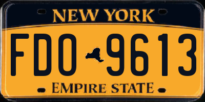NY license plate FDO9613