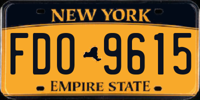 NY license plate FDO9615