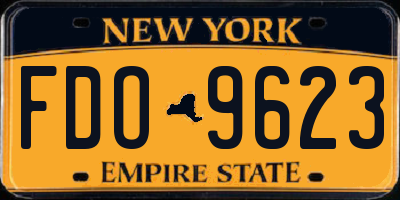 NY license plate FDO9623