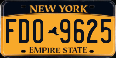NY license plate FDO9625