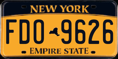 NY license plate FDO9626