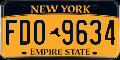 NY license plate FDO9634