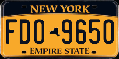 NY license plate FDO9650