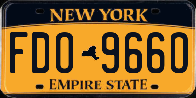 NY license plate FDO9660