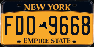 NY license plate FDO9668