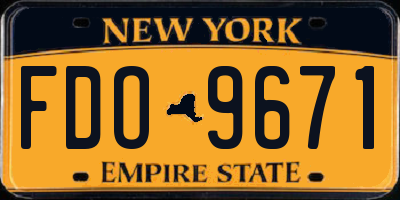NY license plate FDO9671