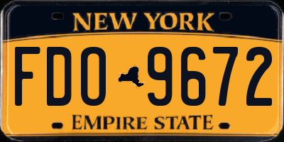 NY license plate FDO9672