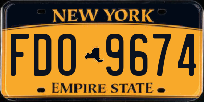 NY license plate FDO9674