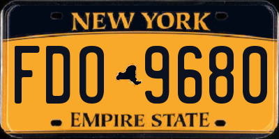 NY license plate FDO9680
