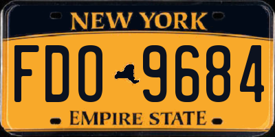NY license plate FDO9684