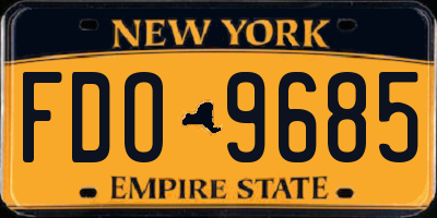 NY license plate FDO9685