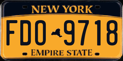 NY license plate FDO9718