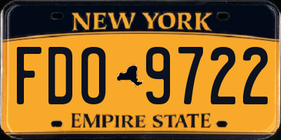 NY license plate FDO9722