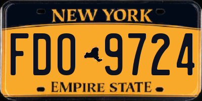 NY license plate FDO9724