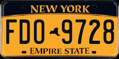 NY license plate FDO9728