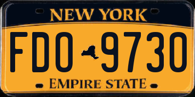 NY license plate FDO9730