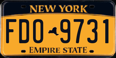 NY license plate FDO9731