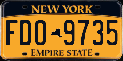 NY license plate FDO9735